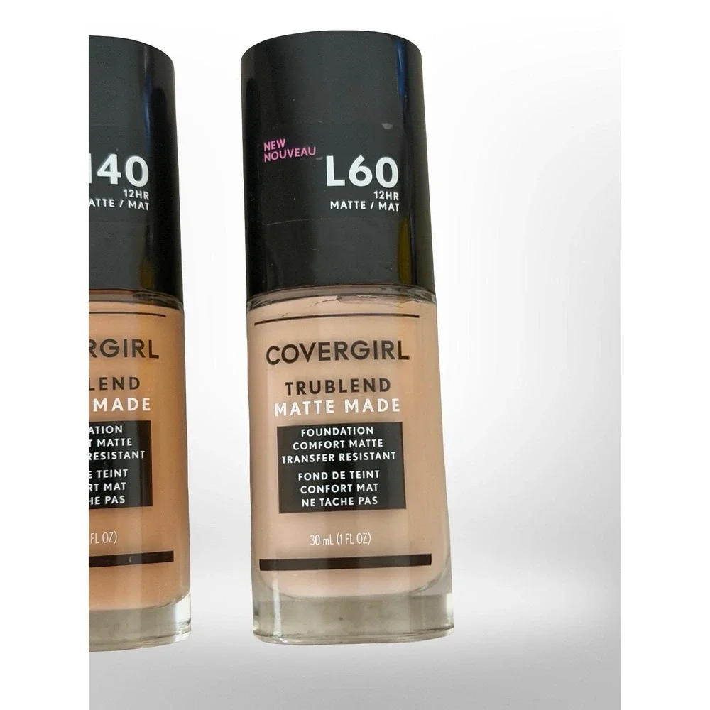 Covergirl TruBlend Matte Made Foundation Lot 3 Shades L60 L90 M40 Oil-Free 1oz